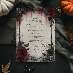 Invitation Roses de sang gothique Halloween