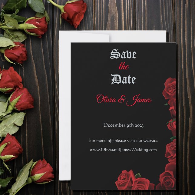 Invitation Roses d'épée de dragon rouge (Créateur téléchargé)
