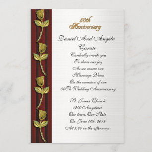 Invitation Roses d'or, renouvellement du voeu du 50e annivers
