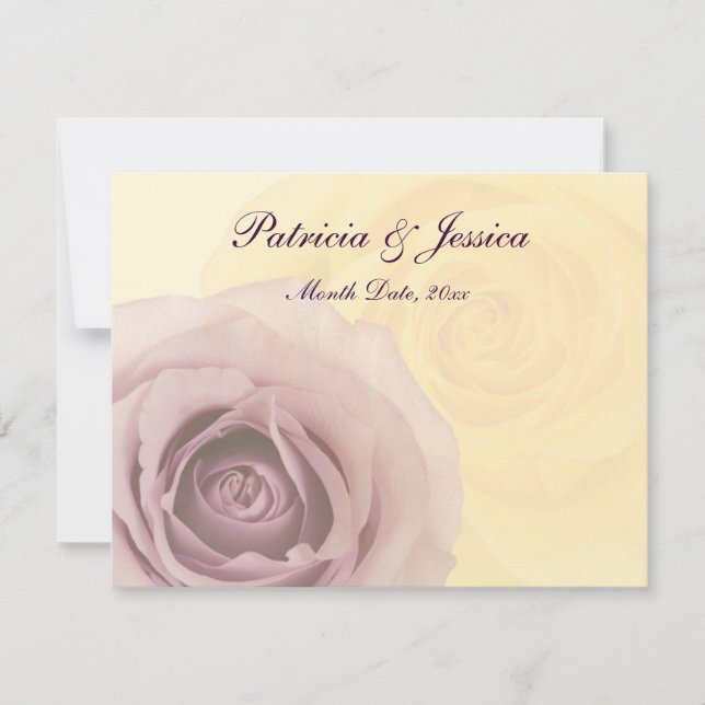 Invitation Roses et amour (Devant)