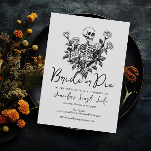 Invitation Roses Floral Blanc Enterrement de Vie de Jeune Fil