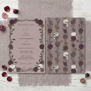 Invitation Roses gothiques mauve clair jusqu'à la mort mariag