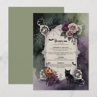 Invitation Roses gothiques violettes foncées pour une récepti