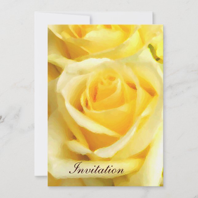 Invitation Roses jaunes_ (Devant)