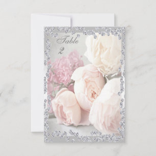 Invitation Roses Romantiques & Diamants