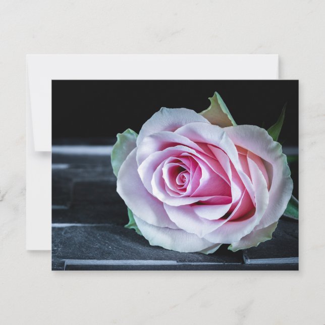 Invitation Roses roses et vertes (Devant)