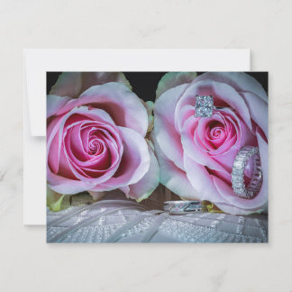 Invitation Roses roses et verts