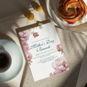 Invitation Roses roses rose Brunch de la Fête des mères