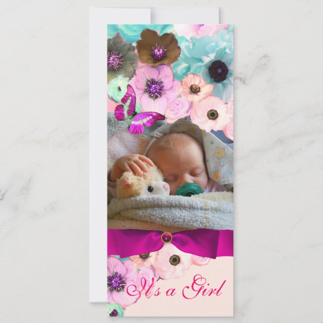 INVITATION ROSES ROSES ROSES, MODÈLE PHOTO BABY SHOWER BETTER (Devant)