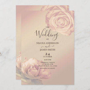 Invitation Roses roses roses roses Peachy Élégant Mariage flo
