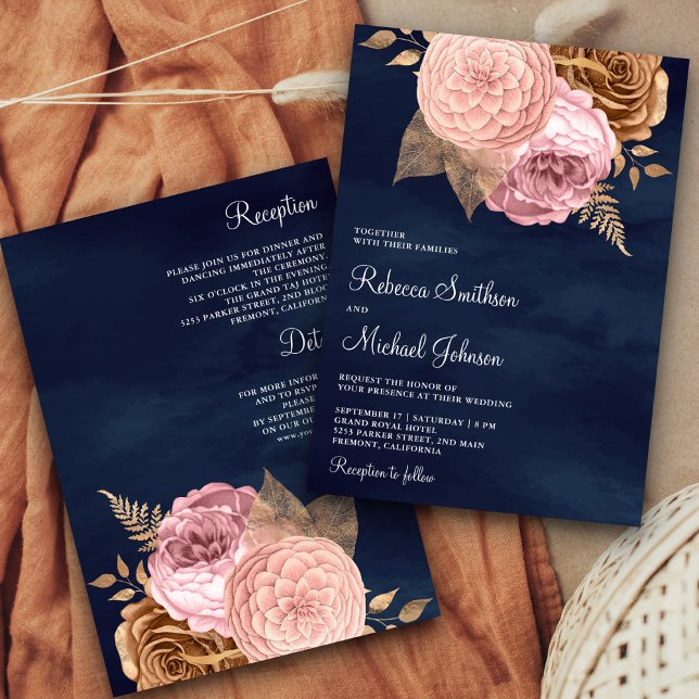 Invitation Roses roses roses Terre Marine Florale Tout en un  (Créateur téléchargé)