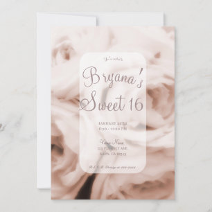 Invitation Roses roses tendres couleur rose blush crémeux Élé