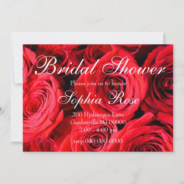 Invitation Roses rouges (Devant)