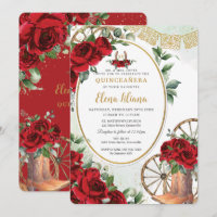 Roses Rouges Floral Charro Bottes Sweet 16 Quincea