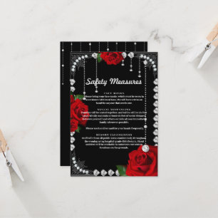 Invitation Roses Rouges Romantiques Et Diamants Mesures De Sé