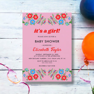 Invitation Roses Rouges Rouges Rustiques Baby shower Floral F