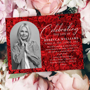 Invitation Roses rouges spéciales Célébration minimale de la