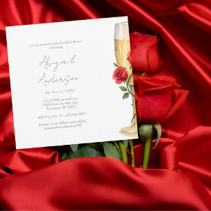 Invitation Roses rouges sur l'invitation de Baby Shower III C