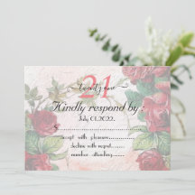 Roses rouges Vintage 21 Anniversaire