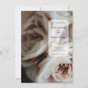 Invitation Roses Tendre Rose Pâle Élégant Mariage Minimaliste