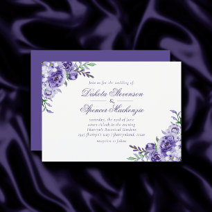 Invitation Roses violets Elégante aquarelle florale Boho