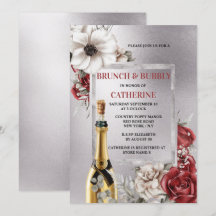 Rosier rouge argenté fleur pétillant vin chic