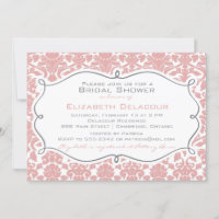 Rosy Brown Damask Modèle de douche nuptiale Invita