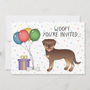 Invitation Rottweiler Rouge Et Brun Chien De Dessin Animé Mig