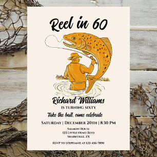 Invitation Roue en 60 Pêche Vintage Hommes 60e anniversaire