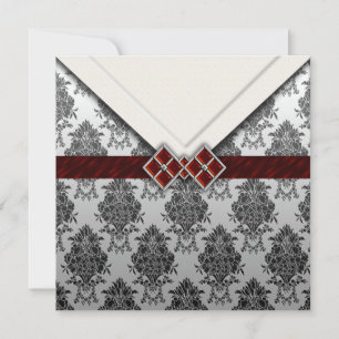 Invitation Rouge bijoux look Goth Damask