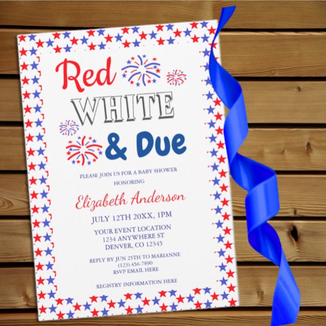 Invitation Rouge, blanc et Baby shower dû (Créateur téléchargé)
