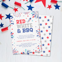 Rouge blanc et barbecue 4 juillet feu d'artifice p