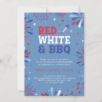 Rouge blanc et BBQ 4 juillet feux d'artifice patri