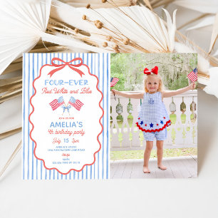 Invitation Rouge Blanc et Bleu pour Toujours