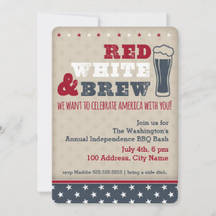 Invitation Rouge, blanc et brasse