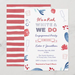Invitation Rouge Blanc Et Nous Faisons  Fête de douche de fia