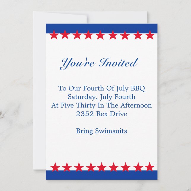 Invitation rouge, blanche et bleue (Devant)