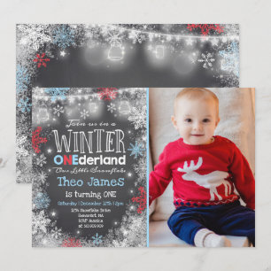 Invitation Rouge bleu d'invitation d'anniversaire