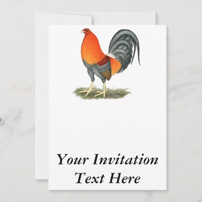 Invitation Rouge bleu Gamecock (Devant)