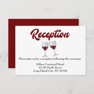 Invitation Rouge Bourgogne Réception Mariage Vins Lunettes