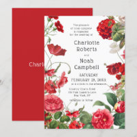 Rouge Camellia Fleur de Campagne Moderne Mariage F