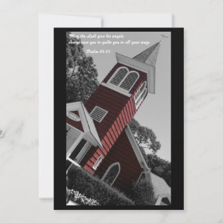 Invitation rouge de baptême d'église
