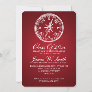 Invitation Rouge de boussole Vintage