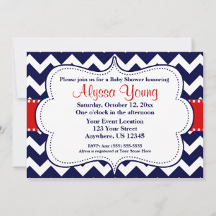 Invitation rouge de Chevron de marine