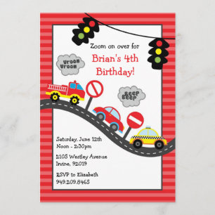 Invitation rouge de fête d'anniversaire de