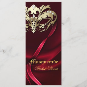 Invitation rouge de Fête de la mariée de mascarade