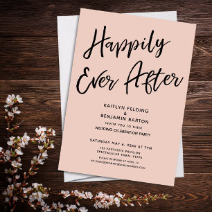 Invitation Rouge de fête décontractée d'après-mariage pour un