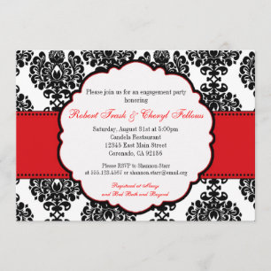Invitation rouge de fiançailles de Fête de la