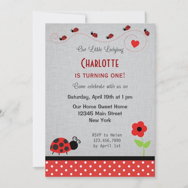 Invitation Rouge de noir d'invitation d'anniversaire de (Devant)