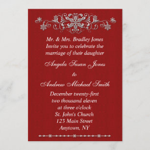 Invitation rouge de Snowflake